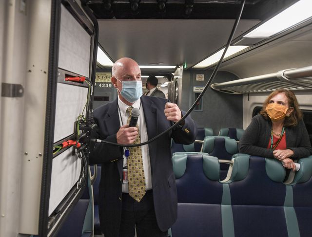 Chief Mechanical Officer Jim Heimbuecher unveils pilot railcar air purification technology at Grand Central Terminal